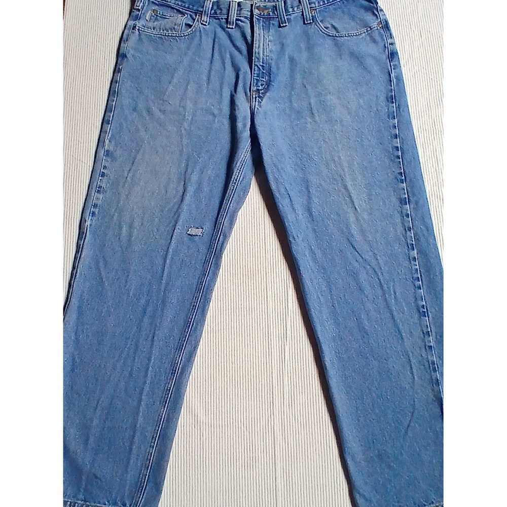 Carhartt B480 DVB Relaxed Fit Jeans Mens 44x32 Light Wash Denim Work Pants